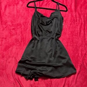 Speechless Black Satin Chemise